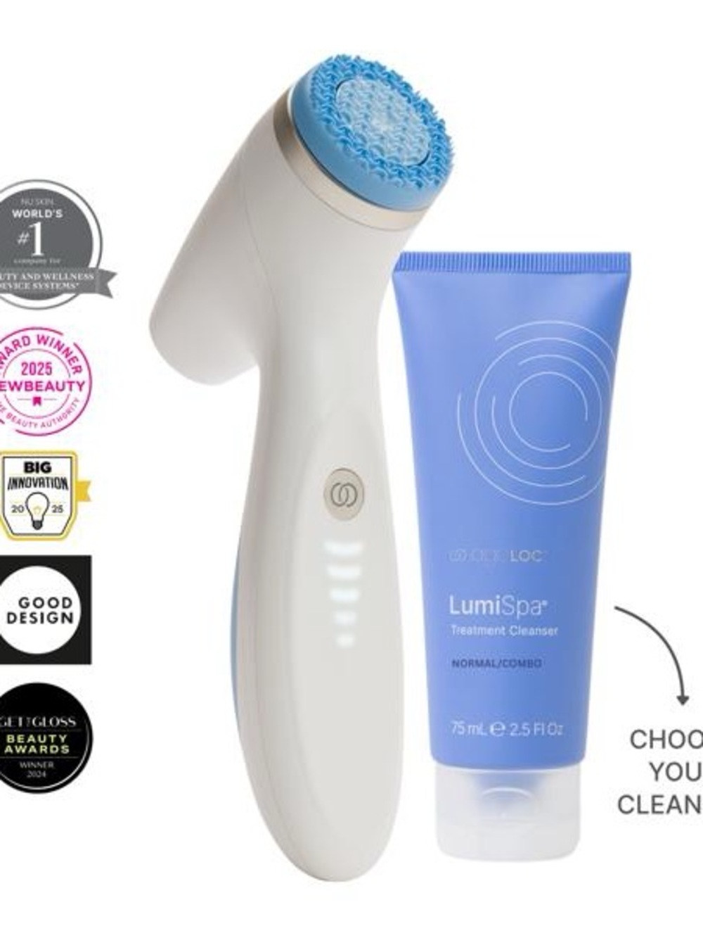 New Lumispa iO w/ a Choice of cleansers Blue